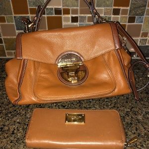Leather Michael Kors purse, includes wallet